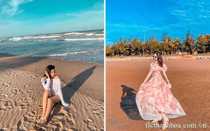 chụp ảnh trên bờ cát