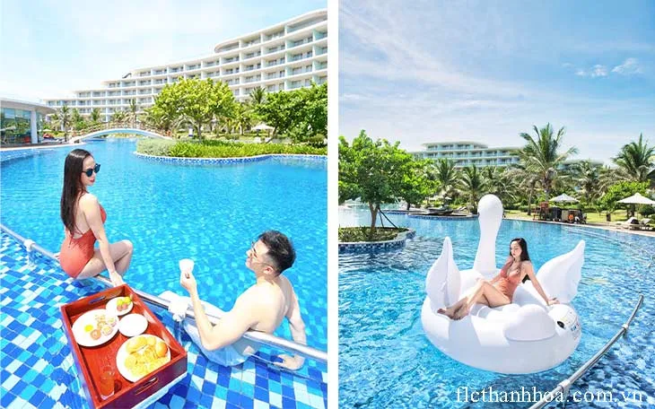 chụp hình bể bơi nước mặn flc sầm sơn