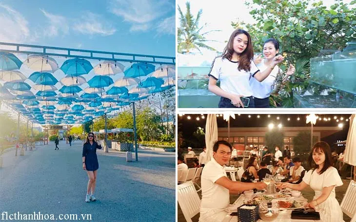 chụp ảnh khu chợ quê và nhà hàng hương biển