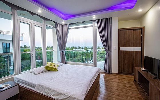 phòng ngủ villa san hô view biển