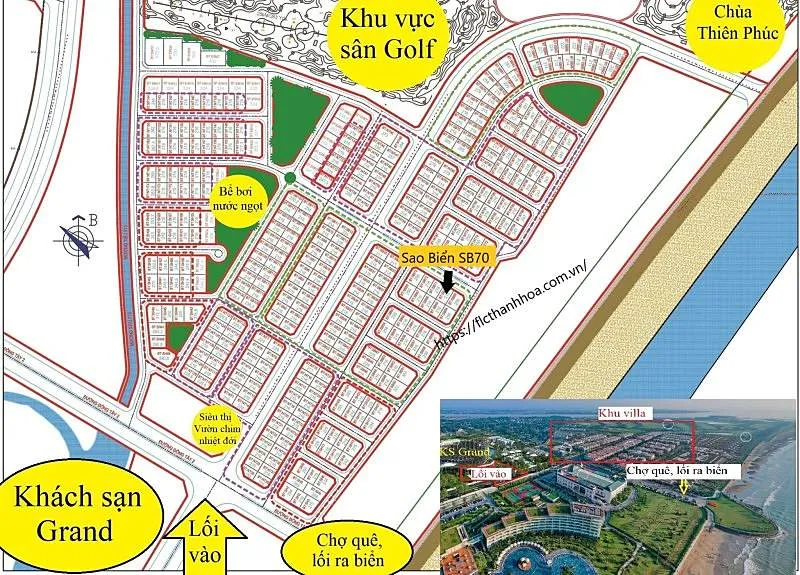vị trí villa sao biển sb70