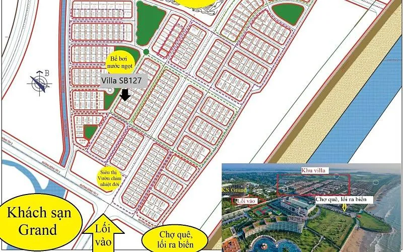 vị trí villa sao biển sb127